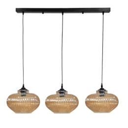 Φωτιστικό Οροφής - Ράγα Rigato 02-0343 3/Ε27 Φ25x80x96cm Honey Heronia