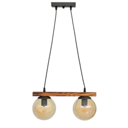Φωτιστικό Οροφής - Ράγα R-600 Cable 30-0072 2/Ε27 Φ15x40x80cm Natural Wood Honey Heronia