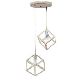 Φωτιστικό Οροφής Kyvos 34-0291 Ανισόπεδο 2/Ε27 Φ45x95cm White-Bronze Heronia