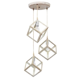 Φωτιστικό Οροφής Kyvos 34-0292 Ανισόπεδο 3/Ε27 Φ45x95cm White-Bronze Heronia