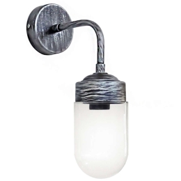 Φωτιστικό Τοίχου - Απλίκα Slp-650Ap 07-1360 Βιδωτό Γυαλί Θυέλης 22x10x33,5cm Silver Heronia