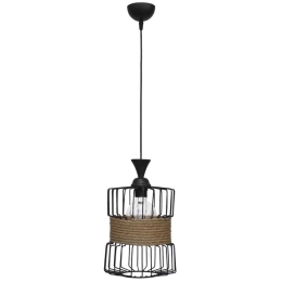 Φωτιστικό Οροφής Havana Barbel 31-1325 1/Ε27 Φ20x83cm Natural-Black Heronia