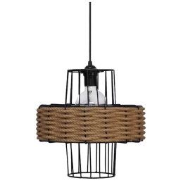 Φωτιστικό Οροφής Havana Ufo 31-1326 1/Ε27 Φ30x105cm Natural-Black Heronia