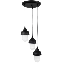 Φωτιστικό Οροφής 11-0302 SLP-950 3xE/27 Led Φ30x80cm Black Heronia