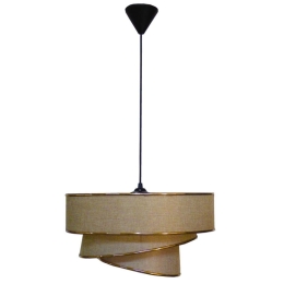 Φωτιστικό Οροφής 14-0265 1/Ε27 Φ40x95cm Τριπάτο Αμπαζούρ Brown-Sand Heronia Μέταλλο,Ύφασμα