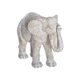 Ελέφαντας Διακοσμητικός 07.161343 15cm White-Gold Πολυρεσίνη