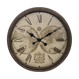 Ρολόι Τοίχου World 07.179402 Φ51,5cm Brown Πλαστικό