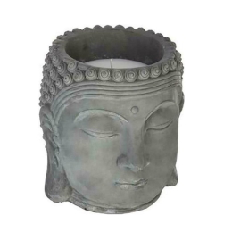 Βούδας Διακοσμητικός Με Κερί Citronella 07.155303 19X22cm Grey Κεραμικό