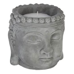 Βούδας Διακοσμητικός Με Κερί Citronella 07.155302 13,5X13cm Grey Κεραμικό