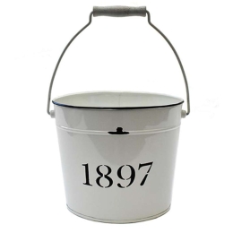 Κουβάς Μεταλλικός Με Χέρι 00.03.3924 1897 25Χ21cm White Μέταλλο