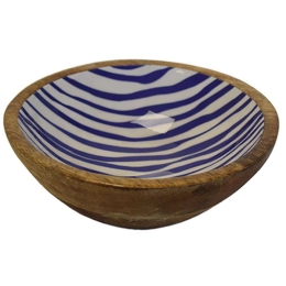 Σαλατιέρα Mango Enamel 00.07.7446 Φ20Χ6,5cm Blue Small Ξύλο,Πορσελάνη