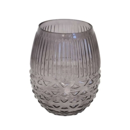 Κηροπήγιο Κουκουνάρι 00.07.7227 16x19cm Γυάλινο Grey Γυαλί