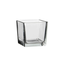 Κηροπήγιο Τετράγωνο Lotty 02.1013004 12x12cm Γυάλινο Clear Γυαλί