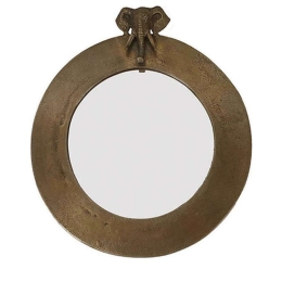 Καθρέπτης Τοίχου Στρογγυλός Elephant 00.07.7318 Φ44x26cm Gold Αλουμίνιο