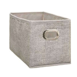 Κουτί Αποθήκευσης 07.160384G 15x31cm Υφασμάτινο Grey Ύφασμα