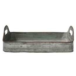 Δίσκος Διακοσμητικός Vintage Zinc 00.07.7108C 53x33x7,5cm Μεταλλικός Grey-Bronze Μέταλλο