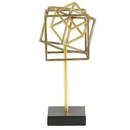 Διακοσμητικό Επιτραπέζιο Karim 013.767474 14x14x30cm Gold Μέταλλο