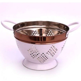 Σουρωτήρι Μεταλλικό 014.KG0316 25x17cm White-Bronze Μέταλλο