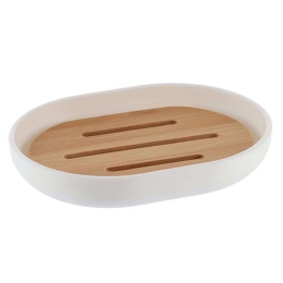 Σαπουνοθήκη Bamboo 06.6474210 White-Natural Πλαστικό,Bamboo