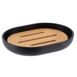 Σαπουνοθήκη Bamboo 06.6474237 Black-Natural Πλαστικό,Bamboo