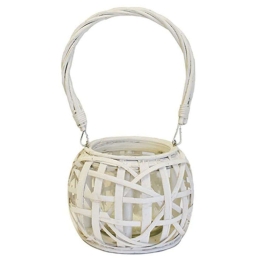 Φανάρι Ξύλινο 00.07.7808 Φ26x22cm White Ξύλο