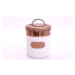 Μπισκοτιέρα 014.KG0310 14x17cm White-Bronze Μέταλλο