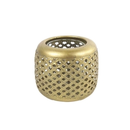 Κηροπήγιο Μεταλλικό 013.786038 11,5x9,5cm Gold Μέταλλο