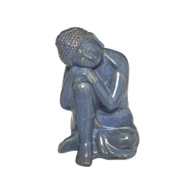 Διακοσμητικός Βούδας 07.182321B 21cm Blue Κεραμικό