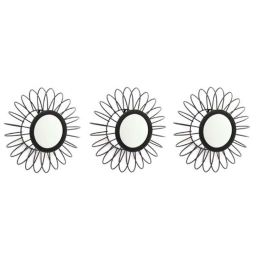 Καθρέπτες Τοίχου Sun (Σετ 3Τμχ) 014.MI0946 26cm Black Μέταλλο