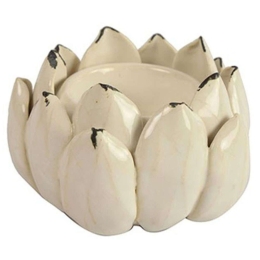 Κηροπήγιο Κάκτος Anjelika 013.781914 8,5x5cm White Κεραμικό