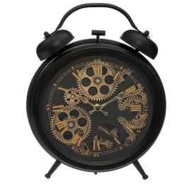 Ρολόι Επιτραπέζιο Vintage 07.169313 26x33,5cm Black-Gold Μέταλλο