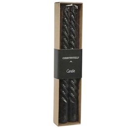 Κερί Ελικοειδές 013.782730 (Σετ 2Τμχ) Φ2x20cm Black Παραφίνη