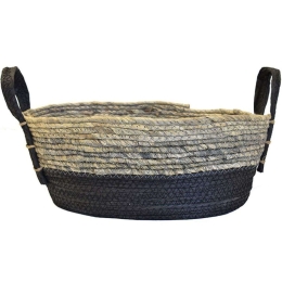 Καλάθι 00.06.67386 40x30x17cm Black-Grey Ψάθα