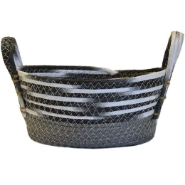 Καλάθι Ριγέ 00.06.67402 28x19x13cm Multi Ψάθα