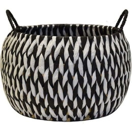 Καλάθι Rush Paper 00.06.67358 28x20cm Black-White Ψάθα