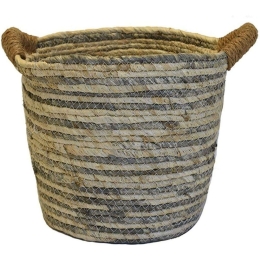 Καλάθι 00.06.67364 30x27cm Ivory-Grey Ψάθα