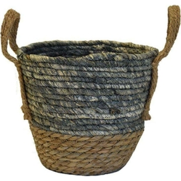 Καλάθι 00.06.67129 22x20cm Natural-Grey Ψάθα