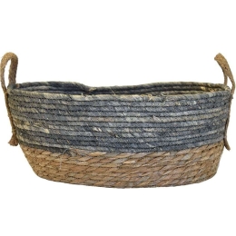 Καλάθι 00.06.67273 38x28x17cm Natural-Grey Ψάθα