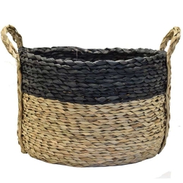 Καλάθι 00.06.67333 40x27cm Natural-Black Ψάθα