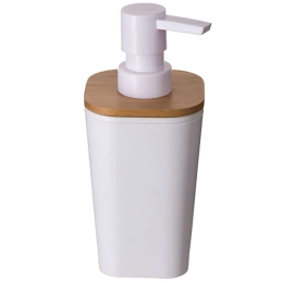 Δοχείο Κρεμοσάπουνου Bamboo 07.140749 White-Natural Πλαστικό,Bamboo