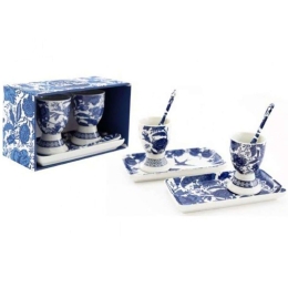 Αυγοθήκη Blue Leaves (Σετ 6Τμχ) 014.TJW038 White-Blue Πορσελάνη