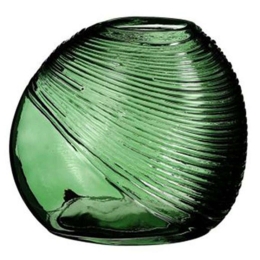 Βάζο Γυάλινο 02.1117301 19,5x16x17cm Green Γυαλί