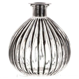 Βάζο Γυάλινο 012.862224238 15x13cm Clear-Black Γυαλί