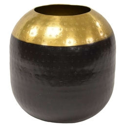 Βάζο Μεταλλικό 00.07.74021 20x20cm Black-Gold Μέταλλο