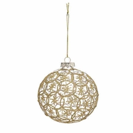 Χριστουγεννιάτικη Μπάλα 07.184524 10cm Clear-Gold