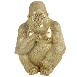 Διακοσμητικός Γορίλας 013.786865 17,5x23,5cm Gold Κεραμικό