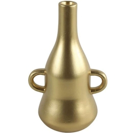 Κηροπήγιο Με Λαβές 013.786285 12x23cm Gold Κεραμικό