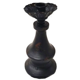 Κηροπήγιο 013.786543 9,5x17,5cm Black Μέταλλο