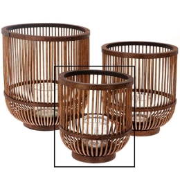 Φανάρι 012.862233132 21x22cm Brown Ξύλο