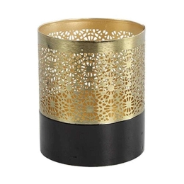 Κηροπήγιο 013.793500 8,5x9,5cm Black-Gold Μέταλλο